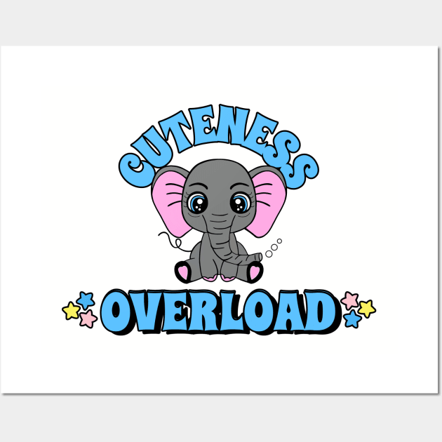 CUTENESS Overload Funny Elephant. Wall Art by SartorisArt1